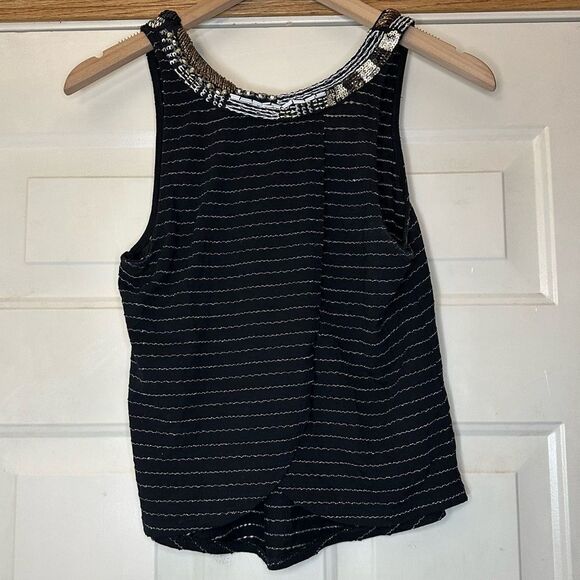 Free People Aztec Louie Split Back Beaded Scoop Neck Top - Picture 7 of 11